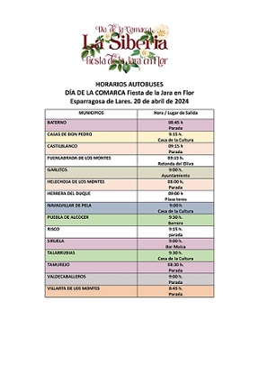 FIESTA DE LA JARA EN FLOR. AUTOBUSES